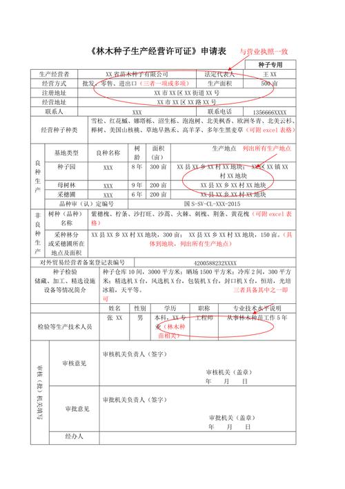 《林木种子生产经营许可证》申请表(1)_第1页